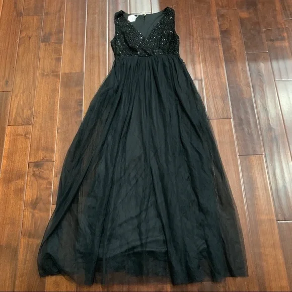 PinkBlush tulle maternity gown maxi dress Sparkle Black Medium Picture Baby Bump - Picture 6 of 10